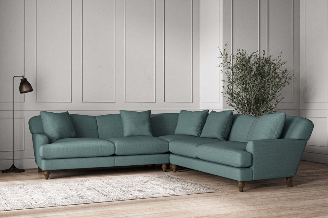 Deni Large Corner Sofa - Recycled Cotton Airforce