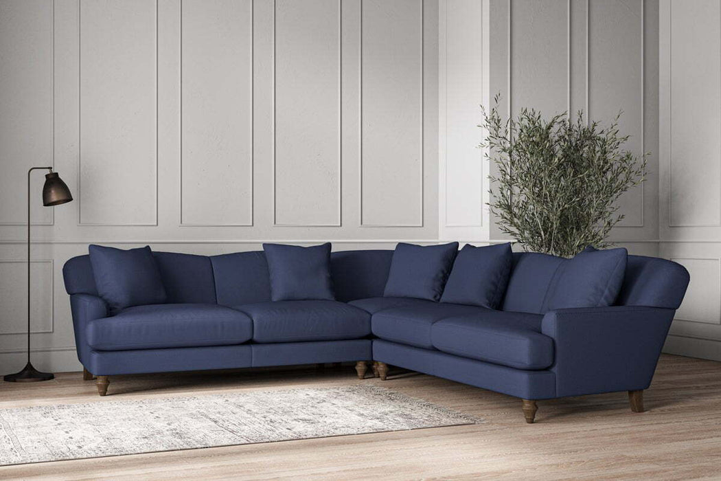 Deni Large Corner Sofa - Recycled Cotton Navy