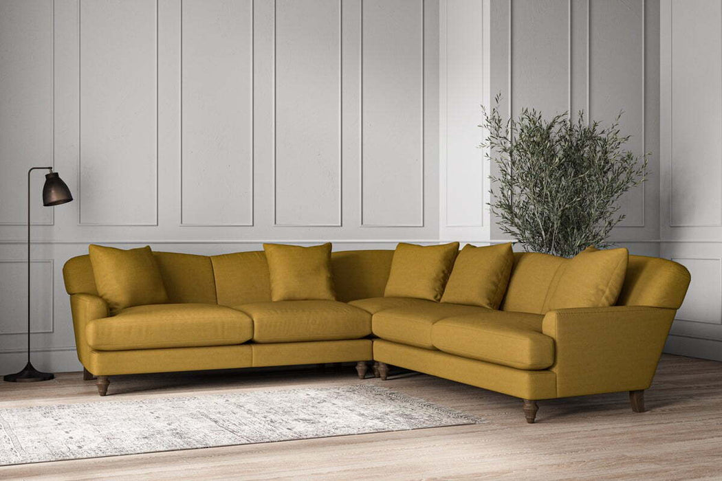 Deni Large Corner Sofa - Recycled Cotton Ochre
