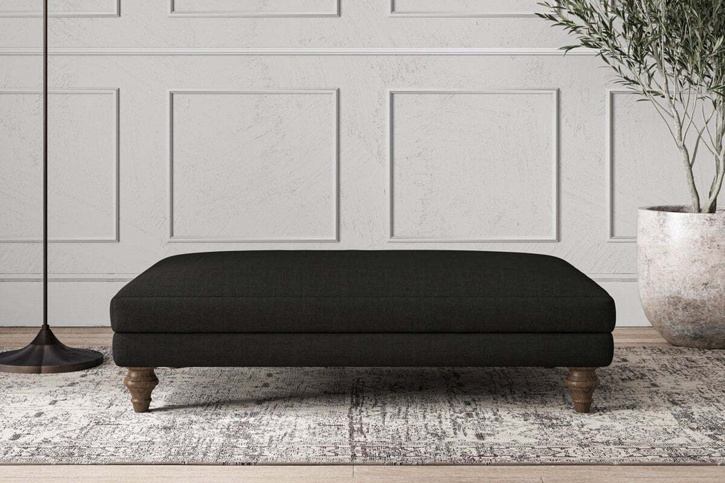 Deni Large Footstool - Brera Linen Charcoal