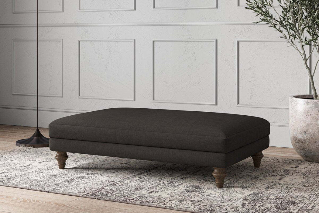 Deni Large Footstool - Brera Linen Espresso