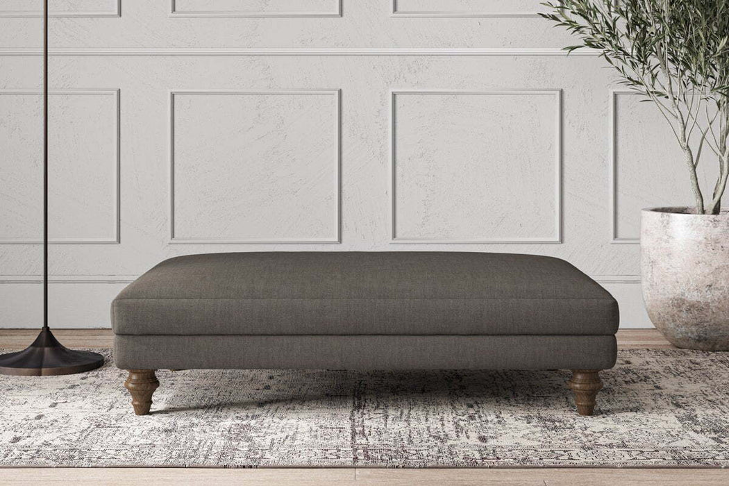 Deni Large Footstool - Brera Linen Granite