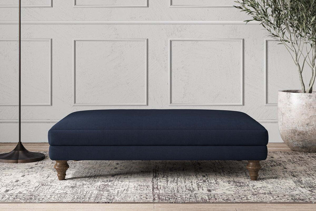 Deni Large Footstool - Brera Linen Indigo