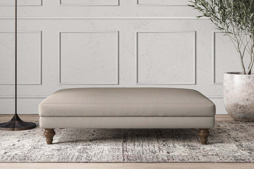 Deni Large Footstool - Recycled Cotton Flax