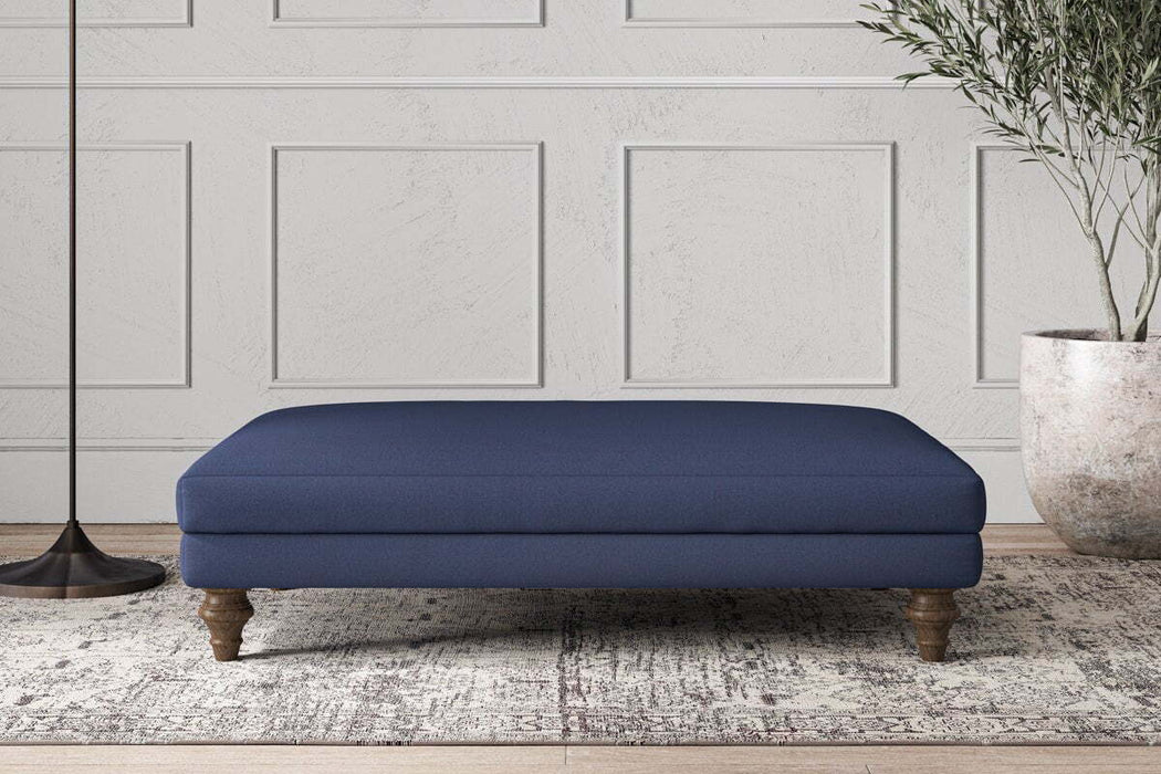 Deni Large Footstool - Recycled Cotton Navy