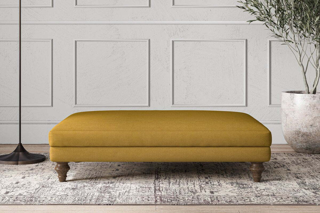 Deni Large Footstool - Recycled Cotton Ochre