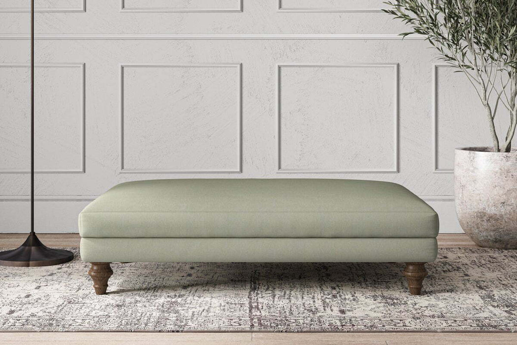 Deni Large Footstool - Recycled Cotton Seaspray