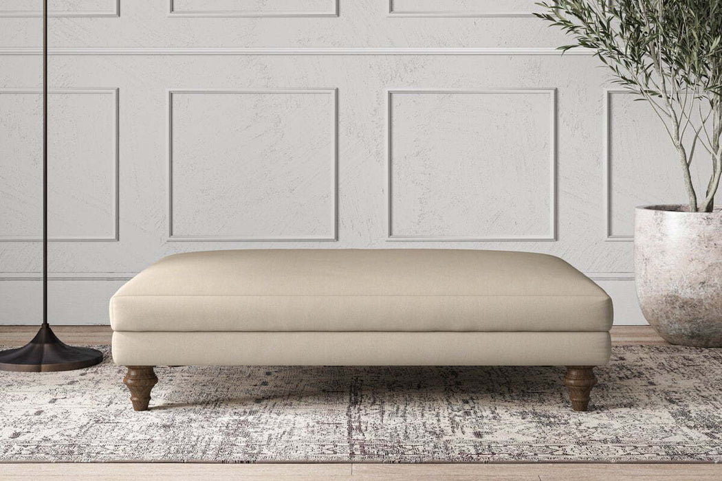 Deni Large Footstool - Recycled Cotton Stone