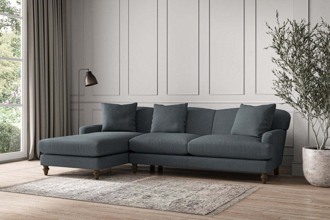 Deni Large Left Hand Chaise Sofa - Brera Linen Dusk