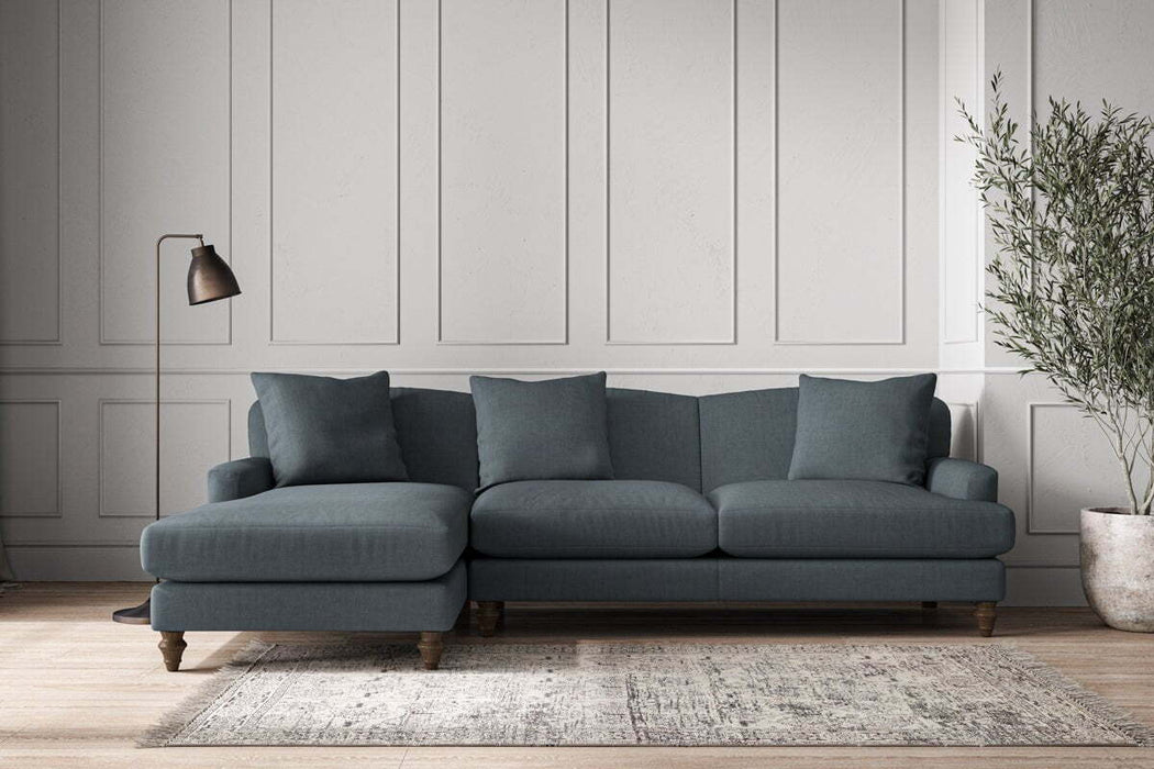 Deni Large Left Hand Chaise Sofa - Brera Linen Dusk