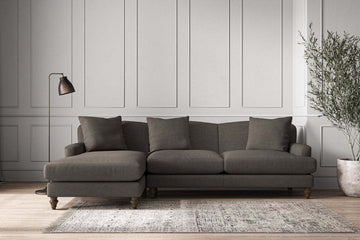 Deni Large Left Hand Chaise Sofa - Brera Linen Granite