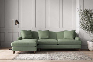 Deni Large Left Hand Chaise Sofa - Brera Linen Jade