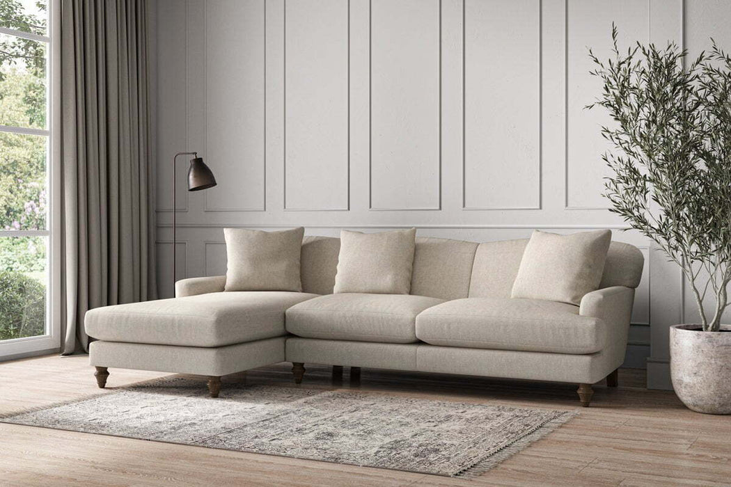 Deni Large Left Hand Chaise Sofa Brera Linen Natural