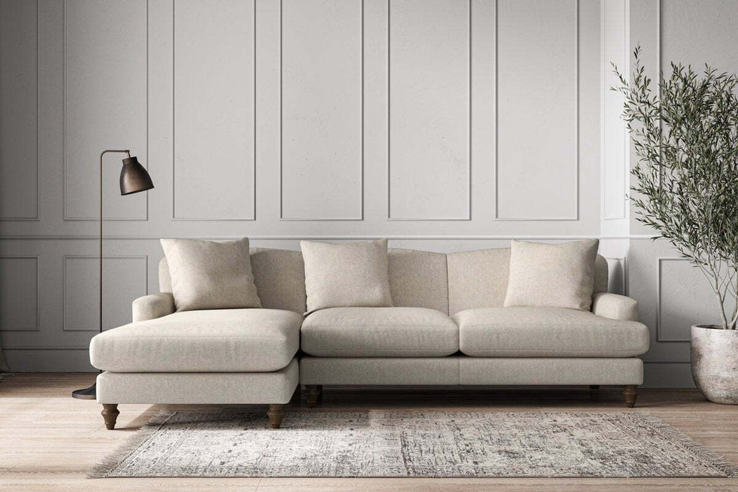 Deni Large Left Hand Chaise Sofa Brera Linen Natural