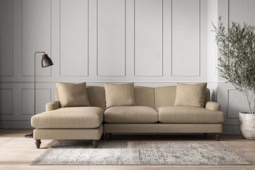 Deni Large Left Hand Chaise Sofa - Brera Linen Pebble