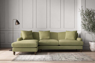 Deni Large Left Hand Chaise Sofa - Brera Linen Sage