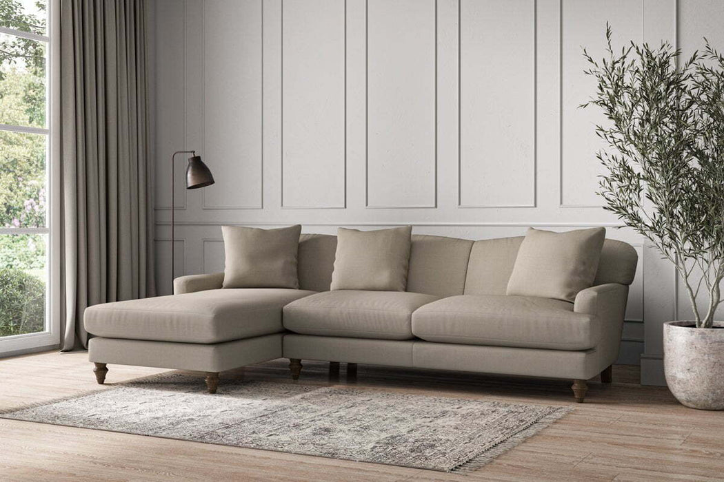 Deni Large Left Hand Chaise Sofa - Recycled Cotton Flax