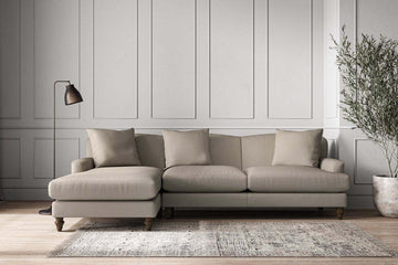 Deni Large Left Hand Chaise Sofa - Recycled Cotton Flax
