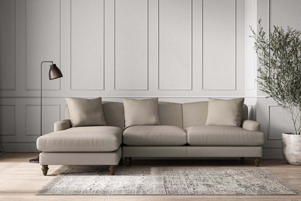 Deni Large Left Hand Chaise Sofa - Recycled Cotton Flax