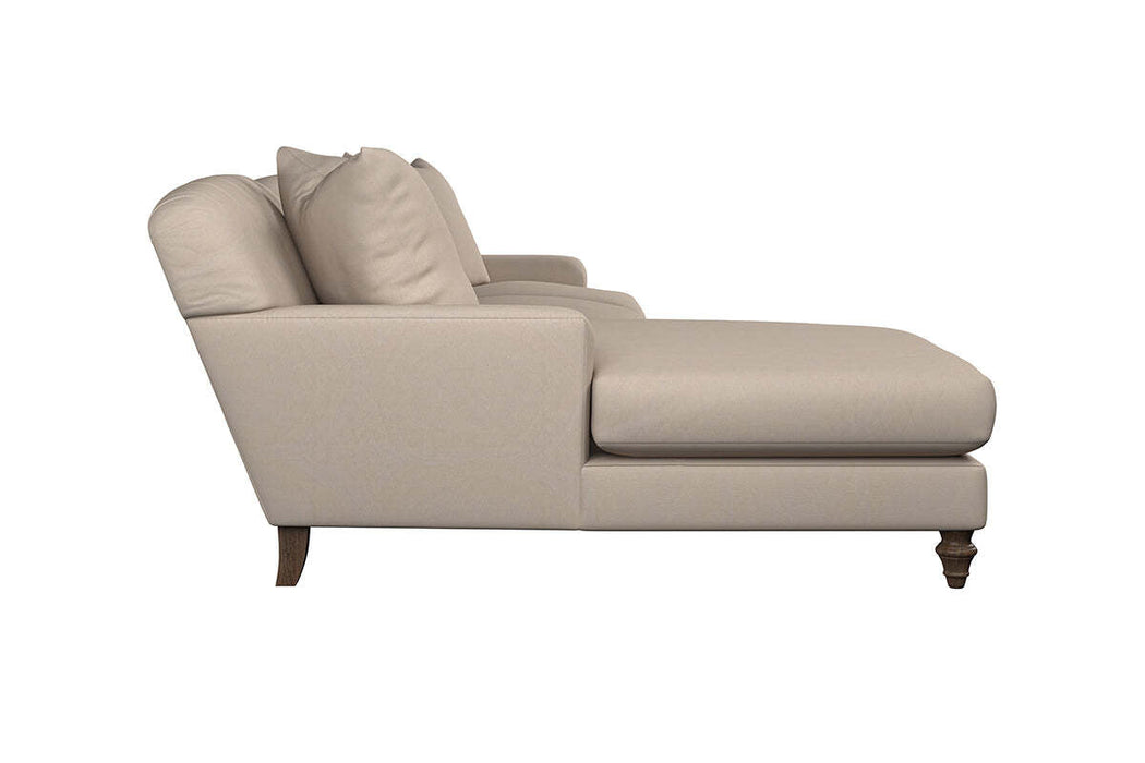 Deni Large Left Hand Chaise Sofa - Recycled Cotton Stone