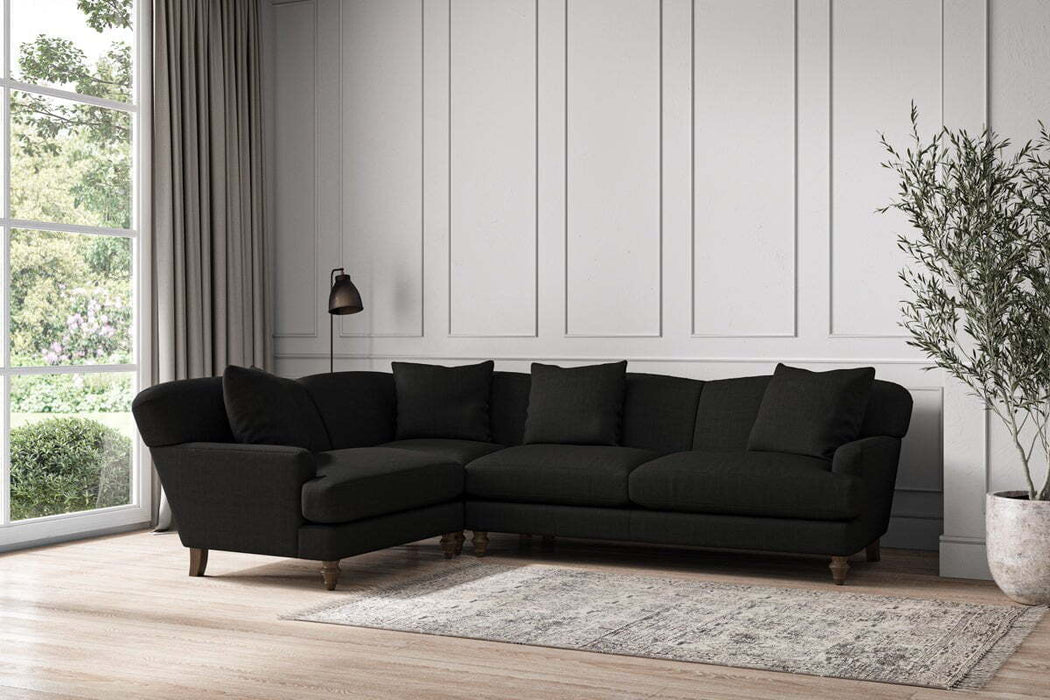 Deni Large Left Hand Corner Sofa - Brera Linen Charcoal