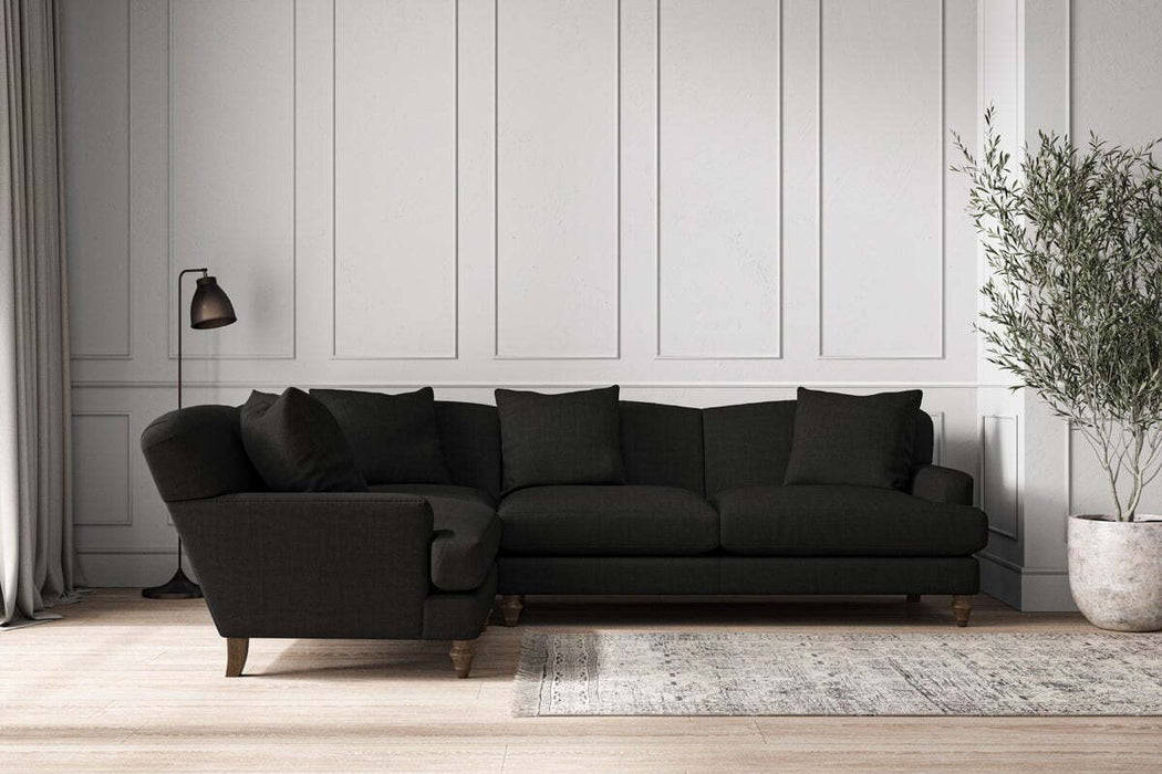 Deni Large Left Hand Corner Sofa - Brera Linen Charcoal