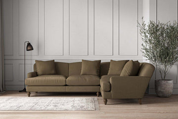 Deni Large Left Hand Corner Sofa - Brera Linen Chestnut