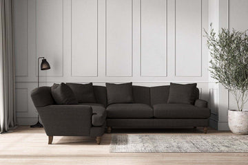 Deni Large Left Hand Corner Sofa - Brera Linen Espresso