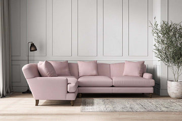 Deni Large Left Hand Corner Sofa - Recycled Cotton Lavender