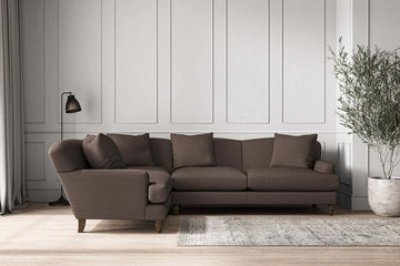 Deni Large Left Hand Corner Sofa - Recycled Cotton Mocha