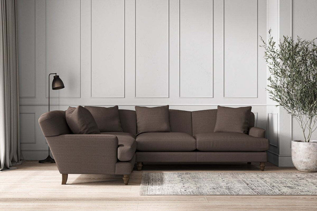 Deni Large Left Hand Corner Sofa - Recycled Cotton Mocha