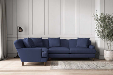Deni Large Left Hand Corner Sofa - Recycled Cotton Navy