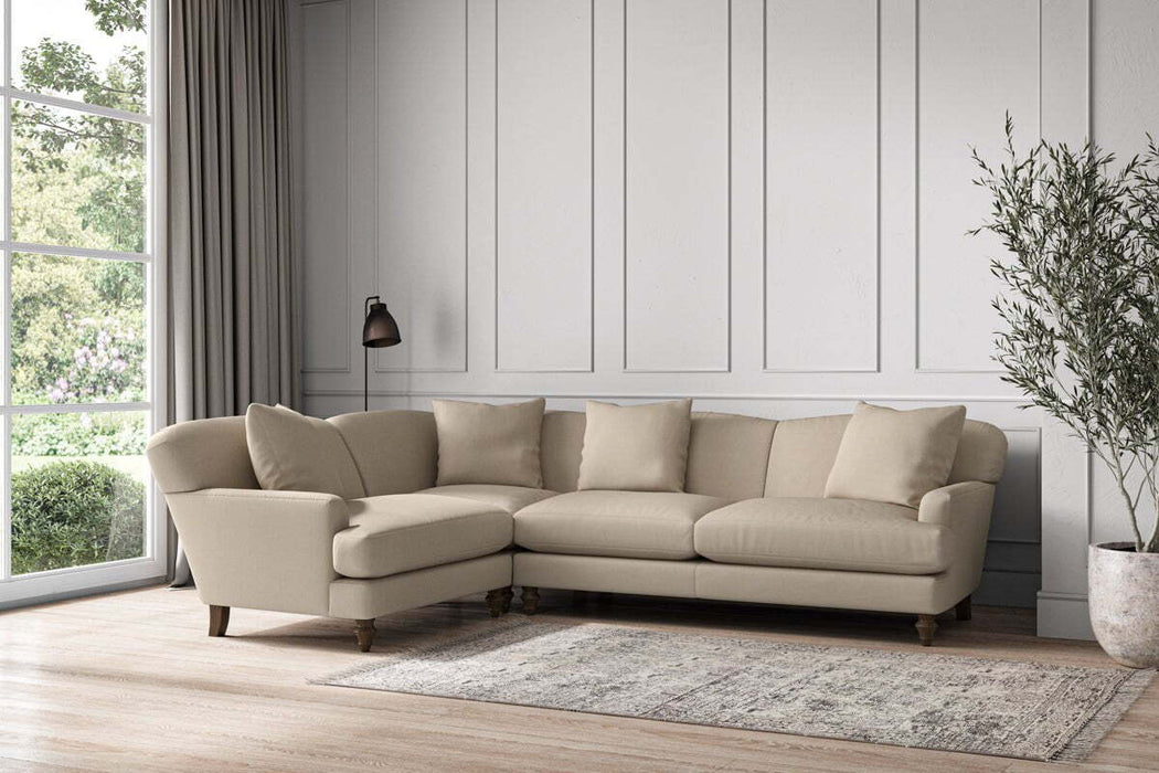 Deni Large Left Hand Corner Sofa - Recycled Cotton Stone