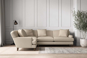 Deni Large Left Hand Corner Sofa - Recycled Cotton Stone