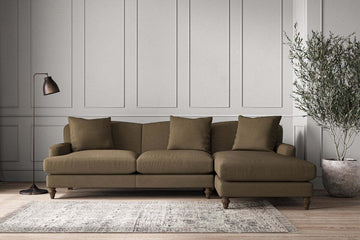 Deni Large Right Hand Chaise Sofa - Brera Linen Chestnut