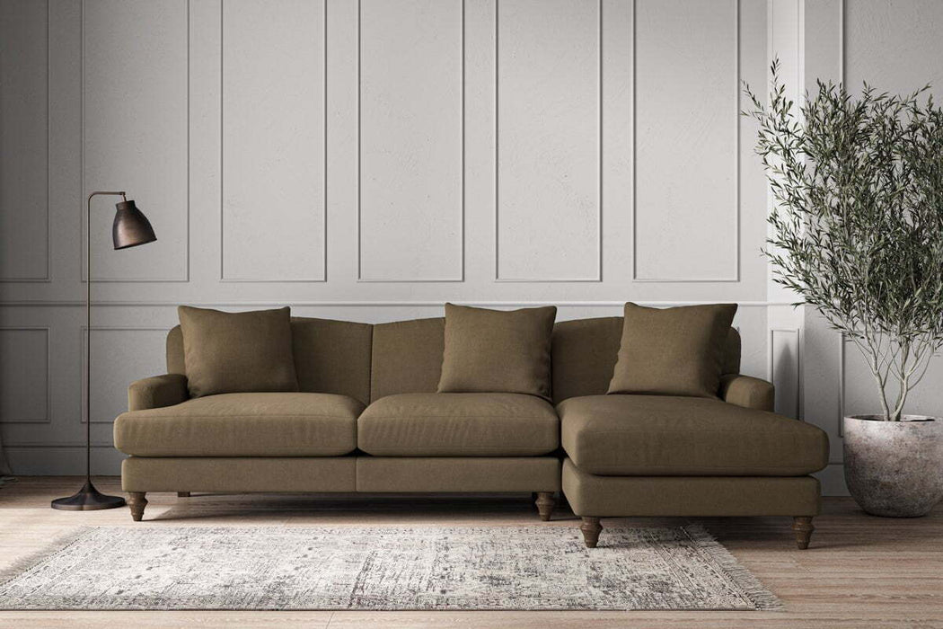Deni Large Right Hand Chaise Sofa - Brera Linen Chestnut