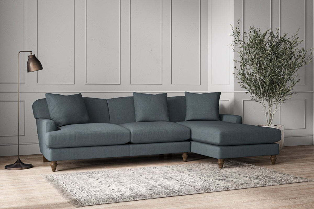 Deni Large Right Hand Chaise Sofa - Brera Linen Dusk