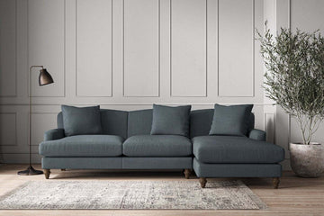 Deni Large Right Hand Chaise Sofa - Brera Linen Dusk