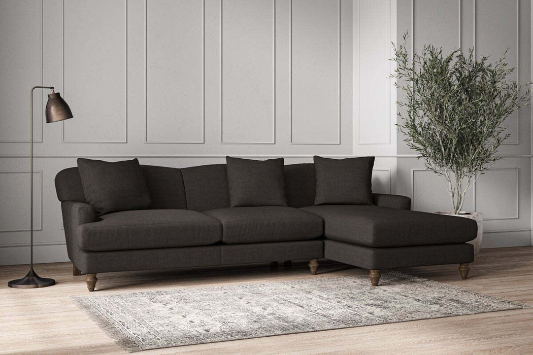 Deni Large Right Hand Chaise Sofa - Brera Linen Espresso