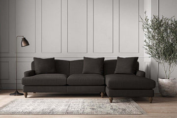 Deni Large Right Hand Chaise Sofa - Brera Linen Espresso