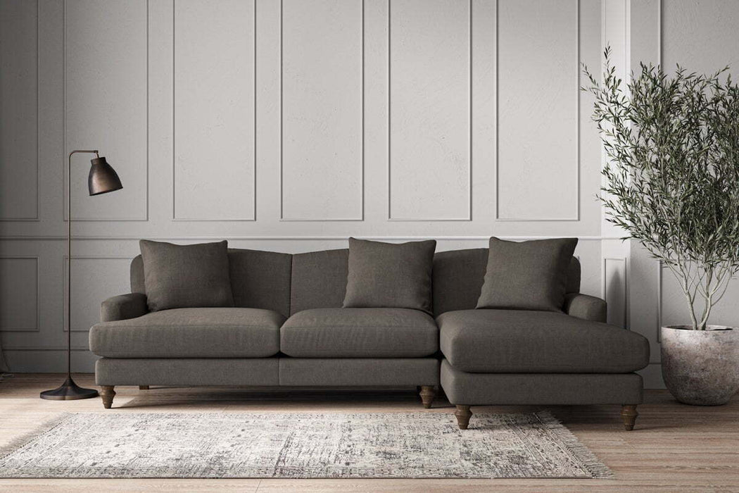 Deni Large Right Hand Chaise Sofa - Brera Linen Granite