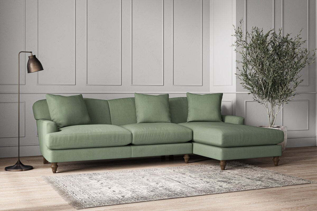 Deni Large Right Hand Chaise Sofa - Brera Linen Jade