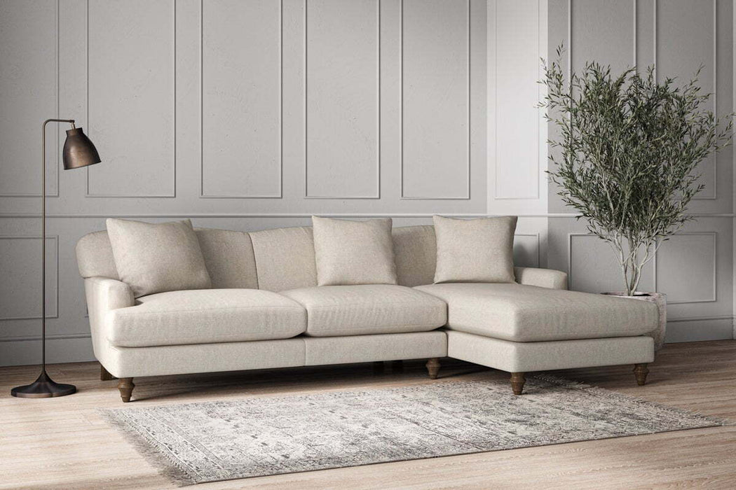 Deni Large Right Hand Chaise Sofa Brera Linen Natural
