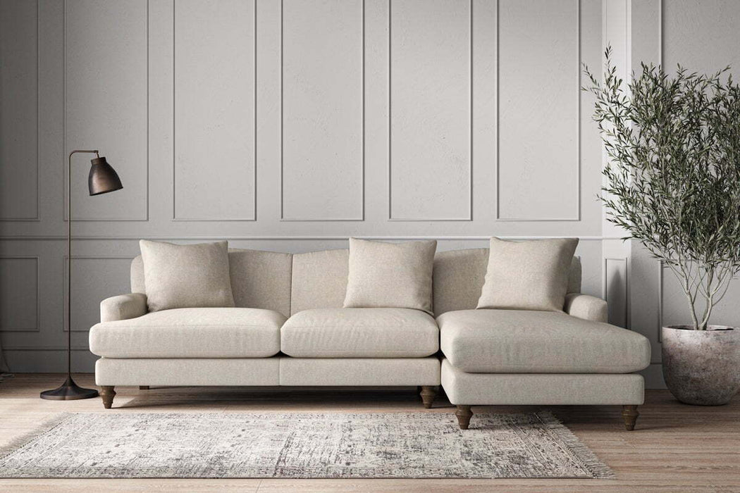 Deni Large Right Hand Chaise Sofa Brera Linen Natural