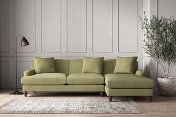 Deni Large Right Hand Chaise Sofa - Brera Linen Sage