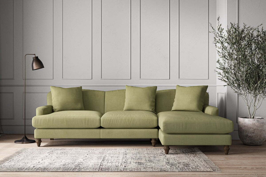 Deni Large Right Hand Chaise Sofa - Brera Linen Sage