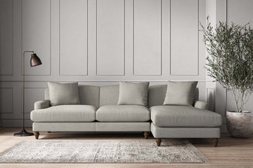 Deni Large Right Hand Chaise Sofa - Brera Linen Smoke