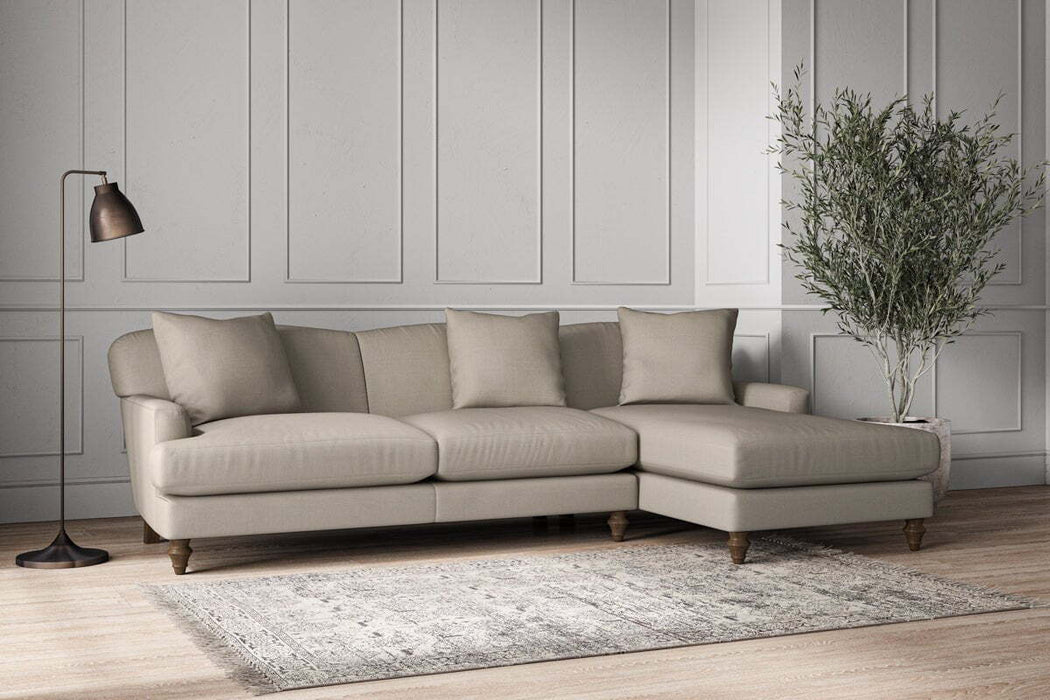 Deni Large Right Hand Chaise Sofa - Recycled Cotton Flax