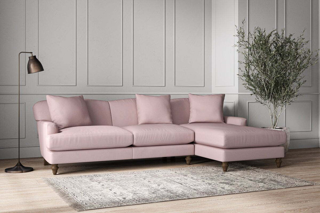 Deni Large Right Hand Chaise Sofa - Recycled Cotton Lavender