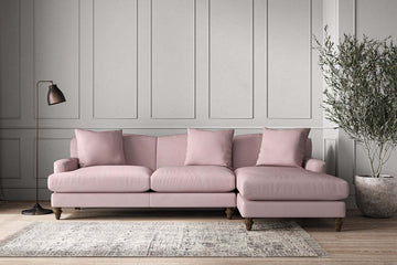 Deni Large Right Hand Chaise Sofa - Recycled Cotton Lavender